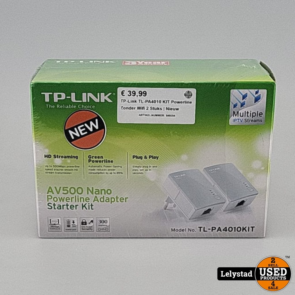 TP-Link TL-PA4010 KIT Powerline Zonder Wifi 2 Stuks | Nieuw, Computers en Software, Netwerk switches, Gebruikt