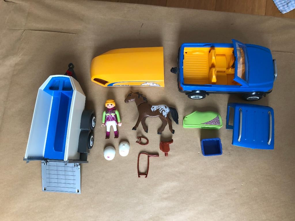 Playmobil Voertuig met Paardentrailer, Kinderen en Baby's, Speelgoed | Playmobil, Ophalen of Verzenden, Gebruikt, Complete set