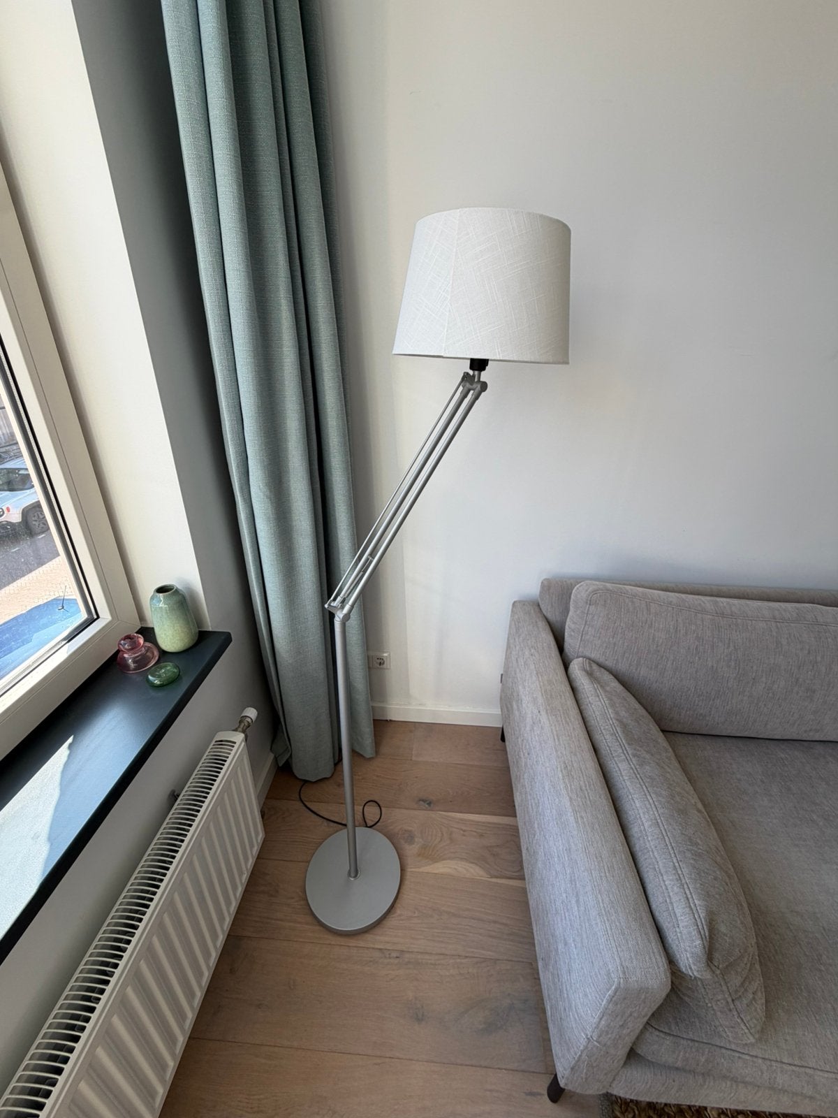 Witte IKEA staande vloerlamp, Huis en Inrichting, Ophalen, Zo goed als nieuw, 150 tot 200 cm