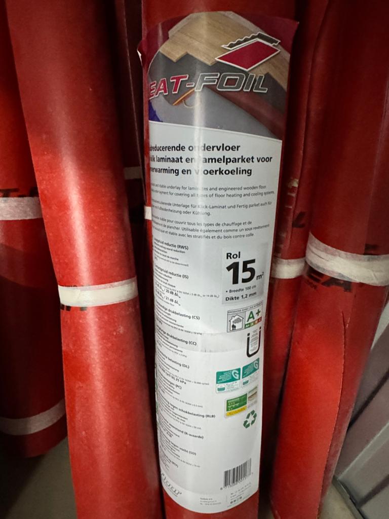 Heatfolie ondervloer rollen - 2 nieuw, rest kort gebruikt, 50 tot 150 cm, Ophalen of Verzenden, Zo goed als nieuw, 10 m² of meer