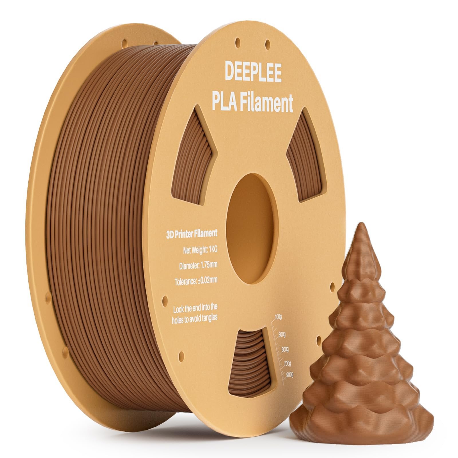DEEPLEE PLA Filament 1.75mm 1kg Brown | Nieuw, Computers en Software, 3D-printerbenodigheden, Ophalen of Verzenden, Nieuw, Filamentrollen