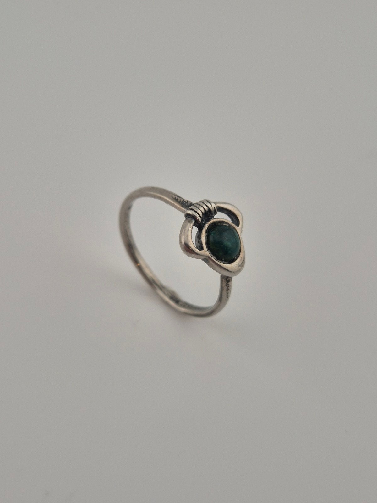 Leuke Vintage 925 Sterling Zilveren Ontwerp Ring | Malachiet, Verzenden, Zo goed als nieuw, Zilver, Trollbeads