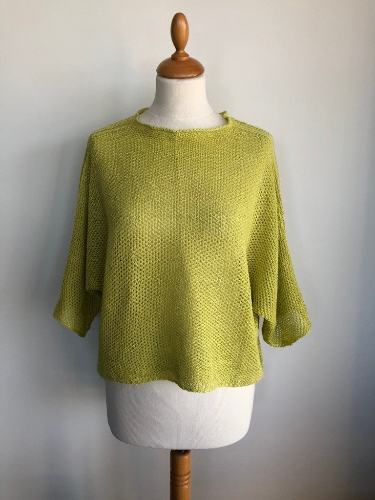 Dames trui, Verzenden, Gedragen, Maat 38/40 (M), Groen