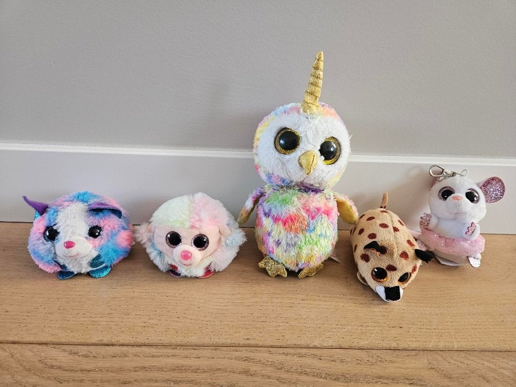 5 Ty knuffeltjes, Gebruikt, Wasbaar, Klein (minder dan 20 cm), Ty