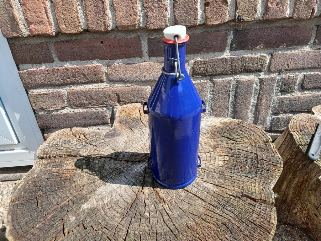 Vintage BK emaille veldfles - Blauw, in perfecte staat, Antiek en Kunst, Verzenden