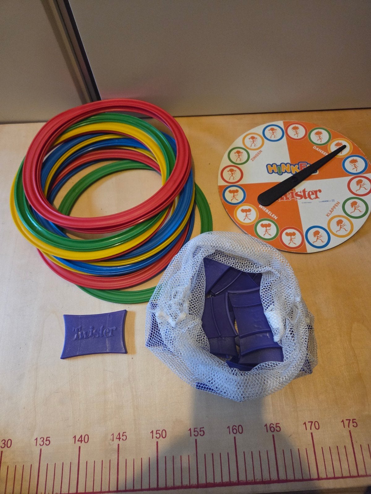 Hinkelen Twister spel met ringen en spinner, Ophalen of Verzenden, Gebruikt, Jongen of Meisje