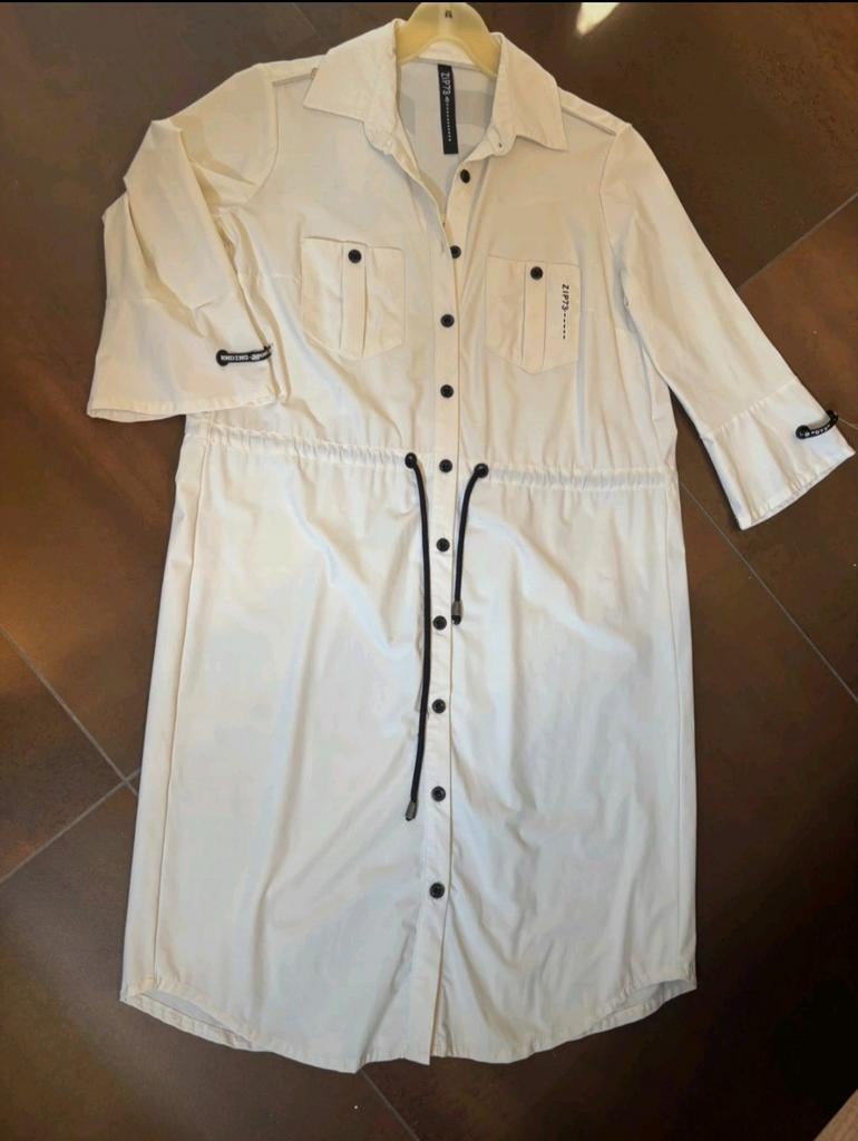 Zip73 travelstof jurk maat L nieuwstaat, ZIP73, Wit, Maat 42/44 (L), Ophalen of Verzenden