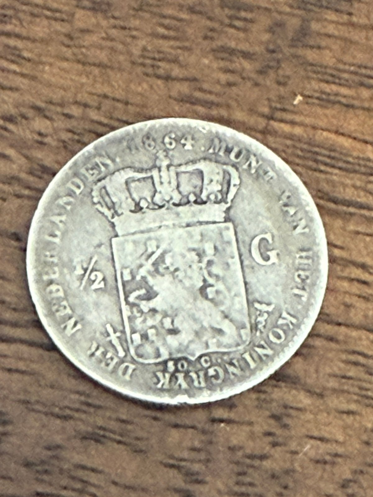 Zilveren ½ gulden Koning Willem III 1864, Postzegels en Munten, Munten | Nederland, ½ gulden, Koning Willem III, Zilver, Ophalen of Verzenden