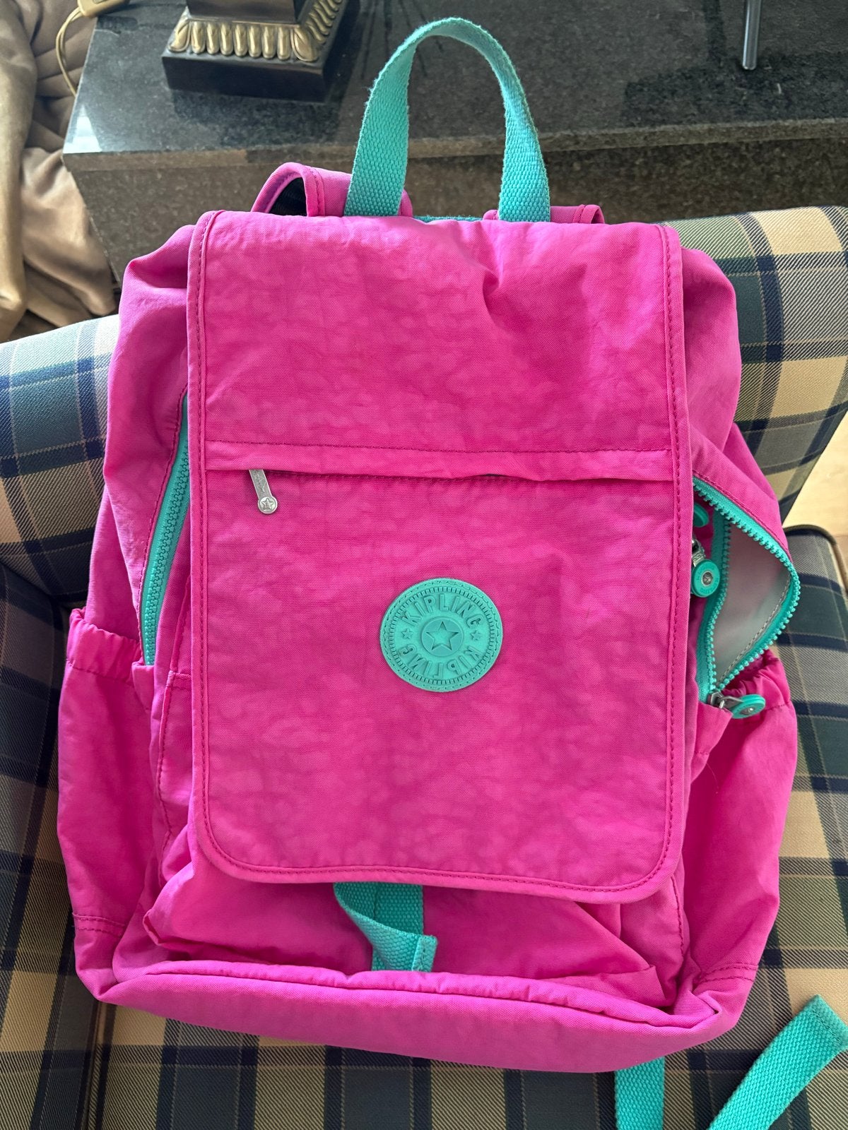 Kipling Roze Rugzak met Aapje - Zo goed als nieuw, 45 tot 60 cm, Kipling, 25 tot 40 cm, Ophalen of Verzenden