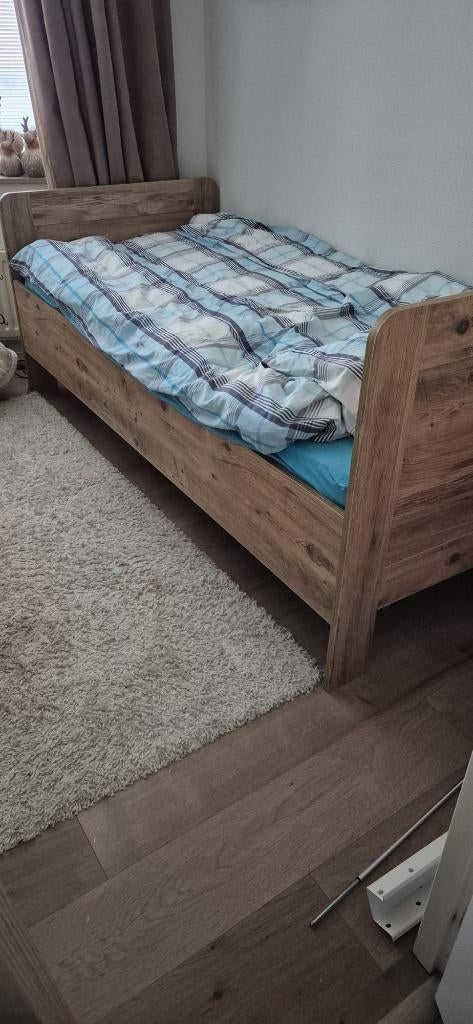 Senioren bed, Ophalen, 90 cm, Eenpersoons, Bruin