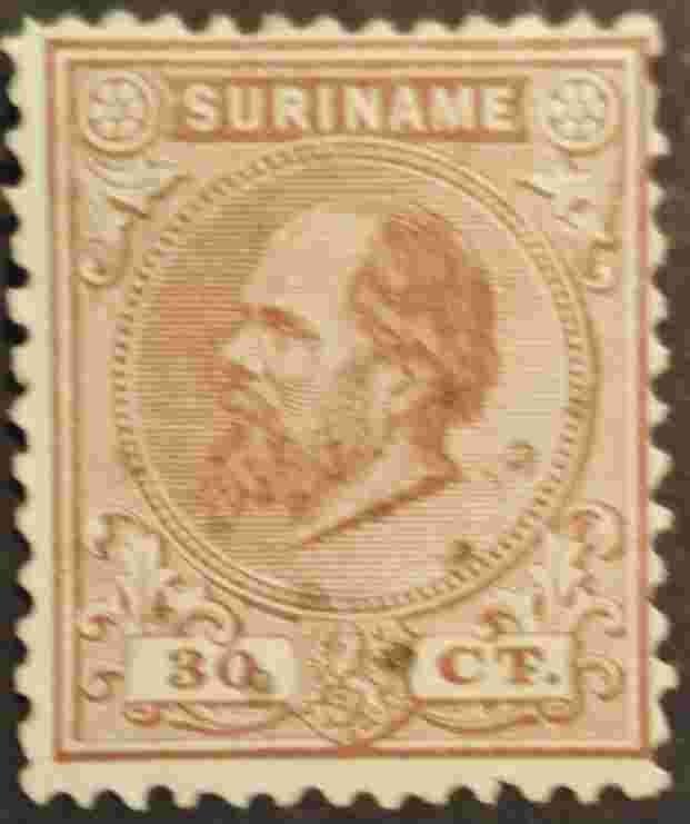 SURINAME - nr. 11C met licht puntstempel, Postzegels en Munten, Verzenden, Gestempeld