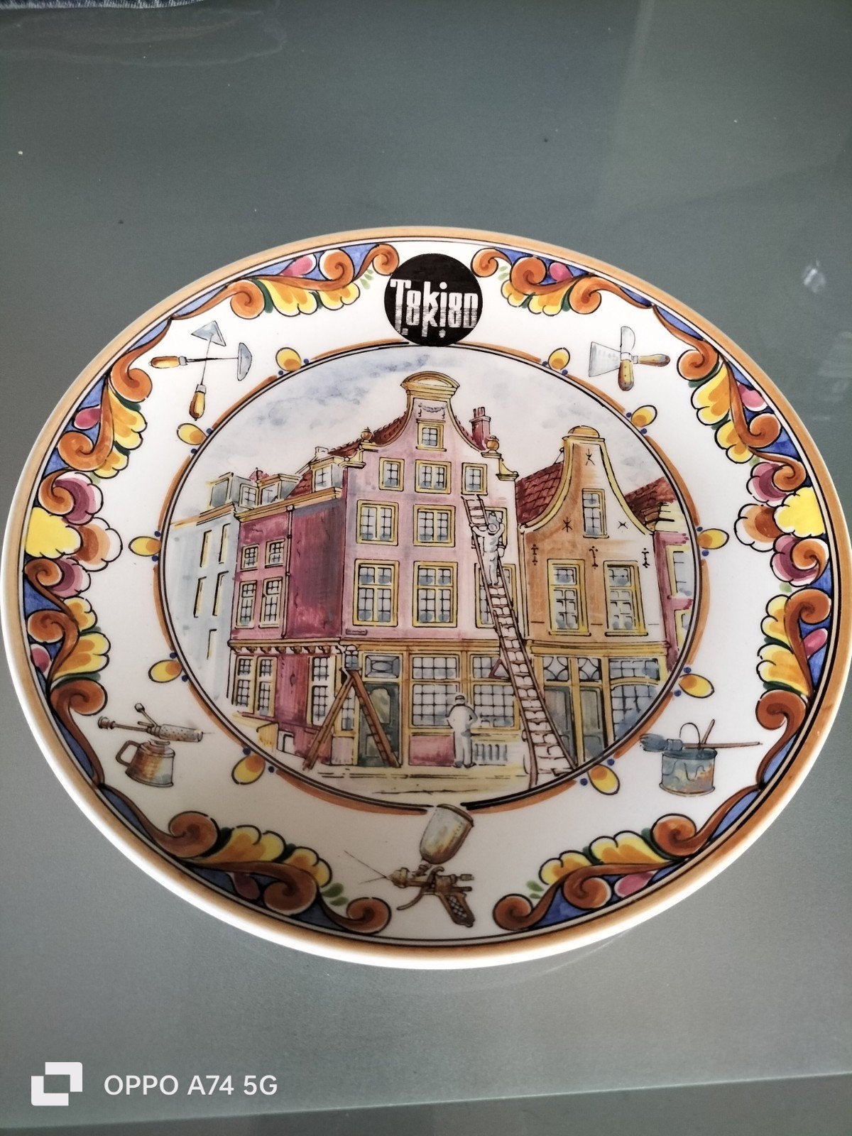 Vintage Delfts wandbord 'Takien' -, Ophalen of Verzenden