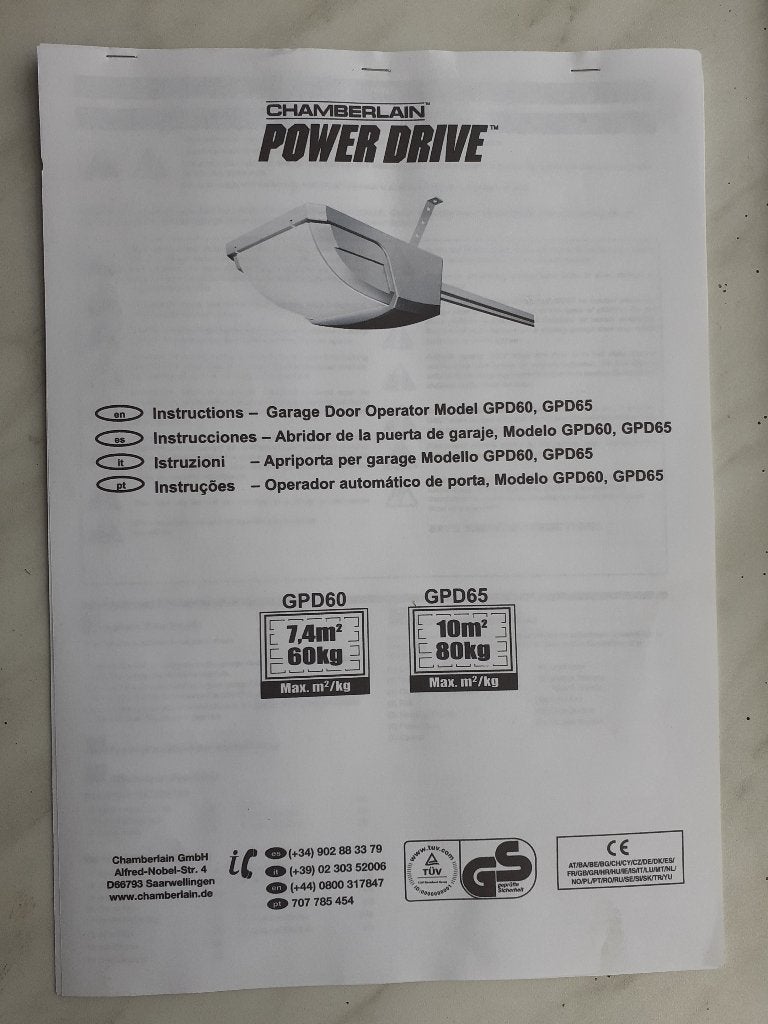 garagedeuropener, Ophalen, Gebruikt, 120 cm of meer, Garagedeur