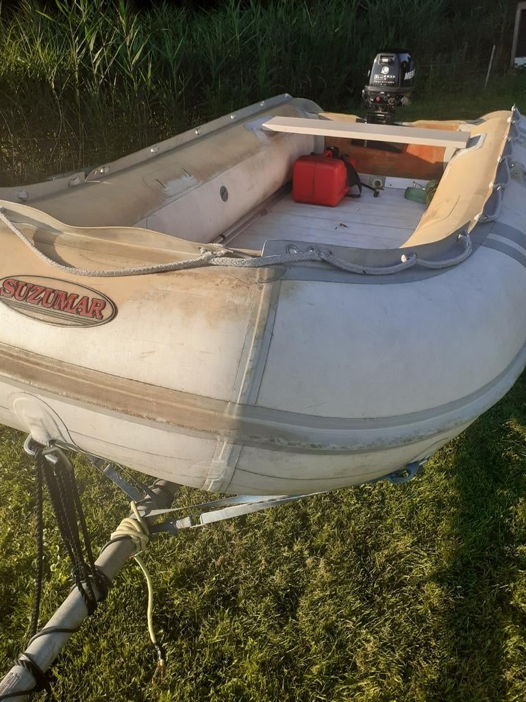 Suzemar 390 rubberboot met 6 of 8 pk mercury buitenboord, Watersport en Boten, Rubberboten, Overige merken, Aluminium, Gebruikt
