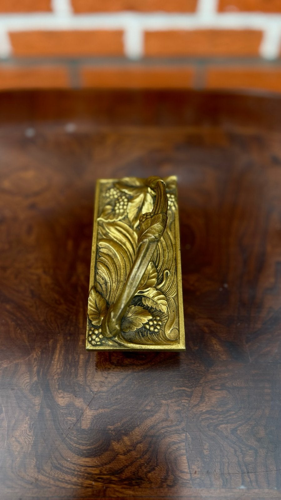 Art Nouveau Messing Inktvloeier met Druiven – ca. 1900, Antiek en Kunst, Ophalen of Verzenden