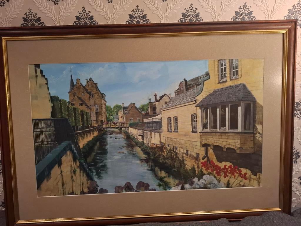 Schilderij 70x100 Valkenburg Kasteel Halder Acryl, Antiek en Kunst, Ophalen of Verzenden
