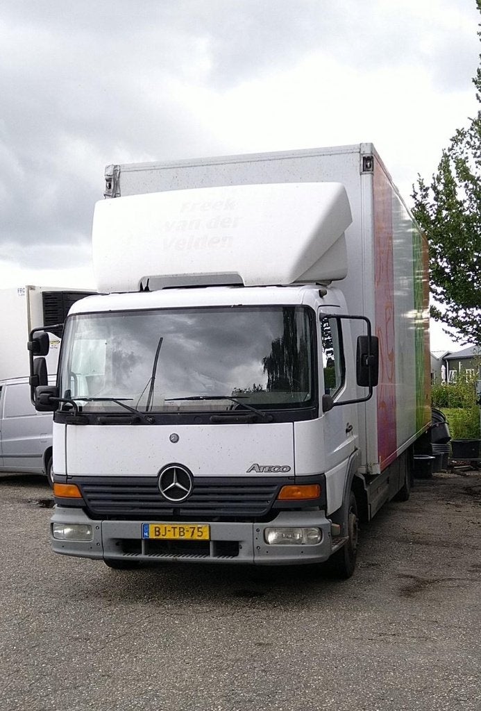 vrachtwagen, Wit, Mercedes-Benz, Bedrijf, Grijs