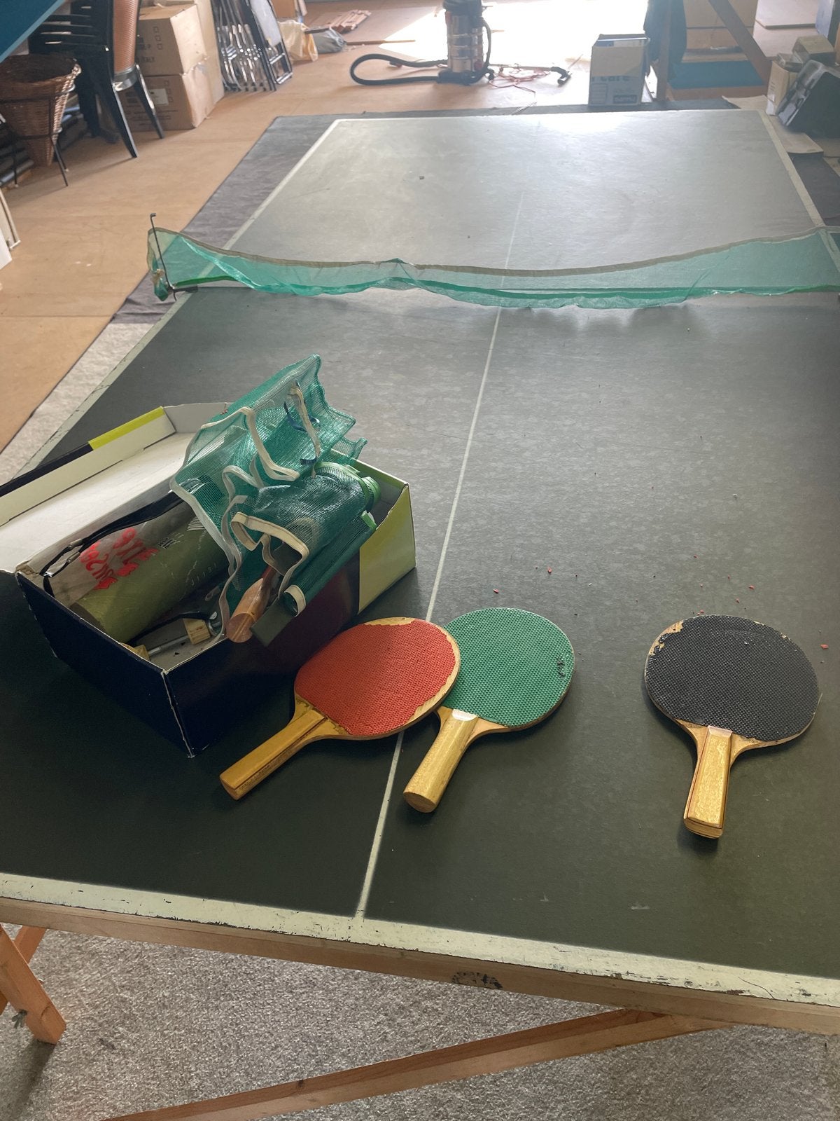 Vintage Tafeltennistafel met Net en Batjes, Sport en Fitness, Ophalen, Gebruikt, Tafel Indoor