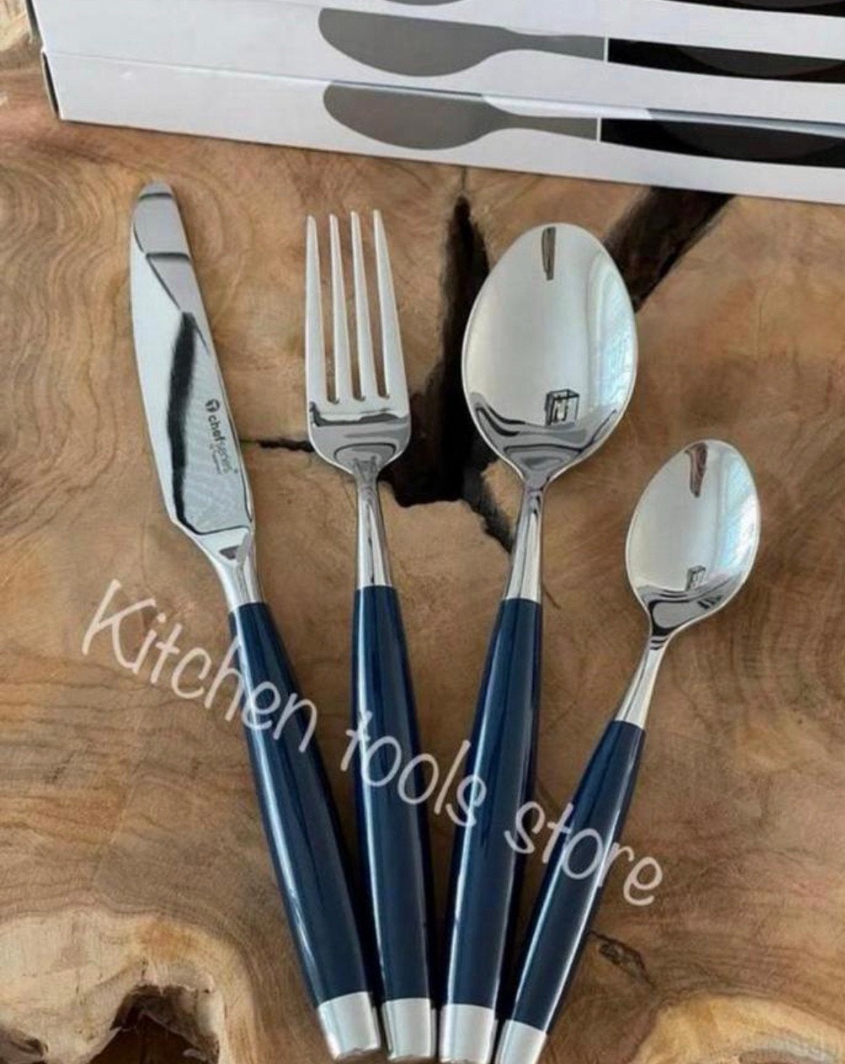 Tupperware prochef série bestek set royal blauw op voorraad, Blauw, Overige typen, Nieuw, Ophalen of Verzenden