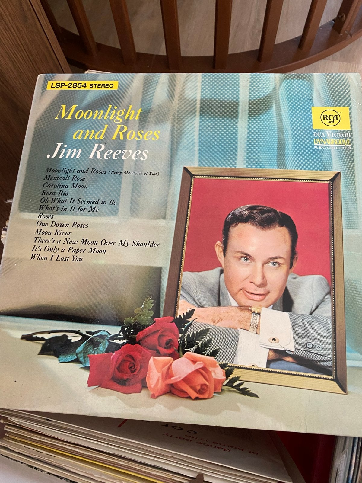 Jim Reeves - Moonlight and Roses LP (Stereo, RCA Victor), LP, Gebruikt, Pop, Ophalen of Verzenden