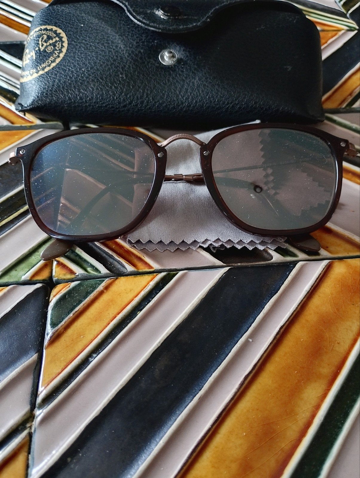 Ray-Ban zonnebril op sterkte (RB 2448-N), Gebruikt, Zonnebril op sterkte, Bruin, Ophalen of Verzenden