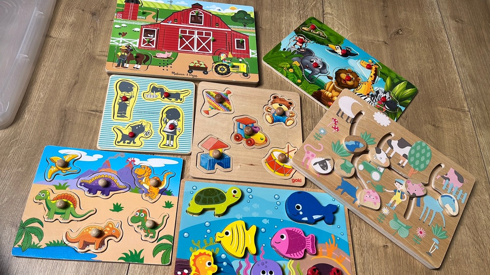 Houten puzzels, Ophalen, Minder dan 10 stukjes, Zo goed als nieuw, 6 maanden tot 2 jaar