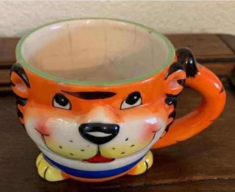Oranje leeuwen-mok, tijger-mok, beker leeuw tijger, Ophalen of Verzenden, Zo goed als nieuw, Overige stijlen, Kop(pen) en/of Schotel(s)