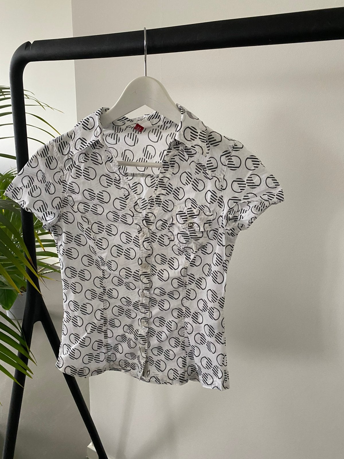 Blouse korte mouw van H&M, Ophalen of Verzenden, Zo goed als nieuw, Overhemd of Blouse