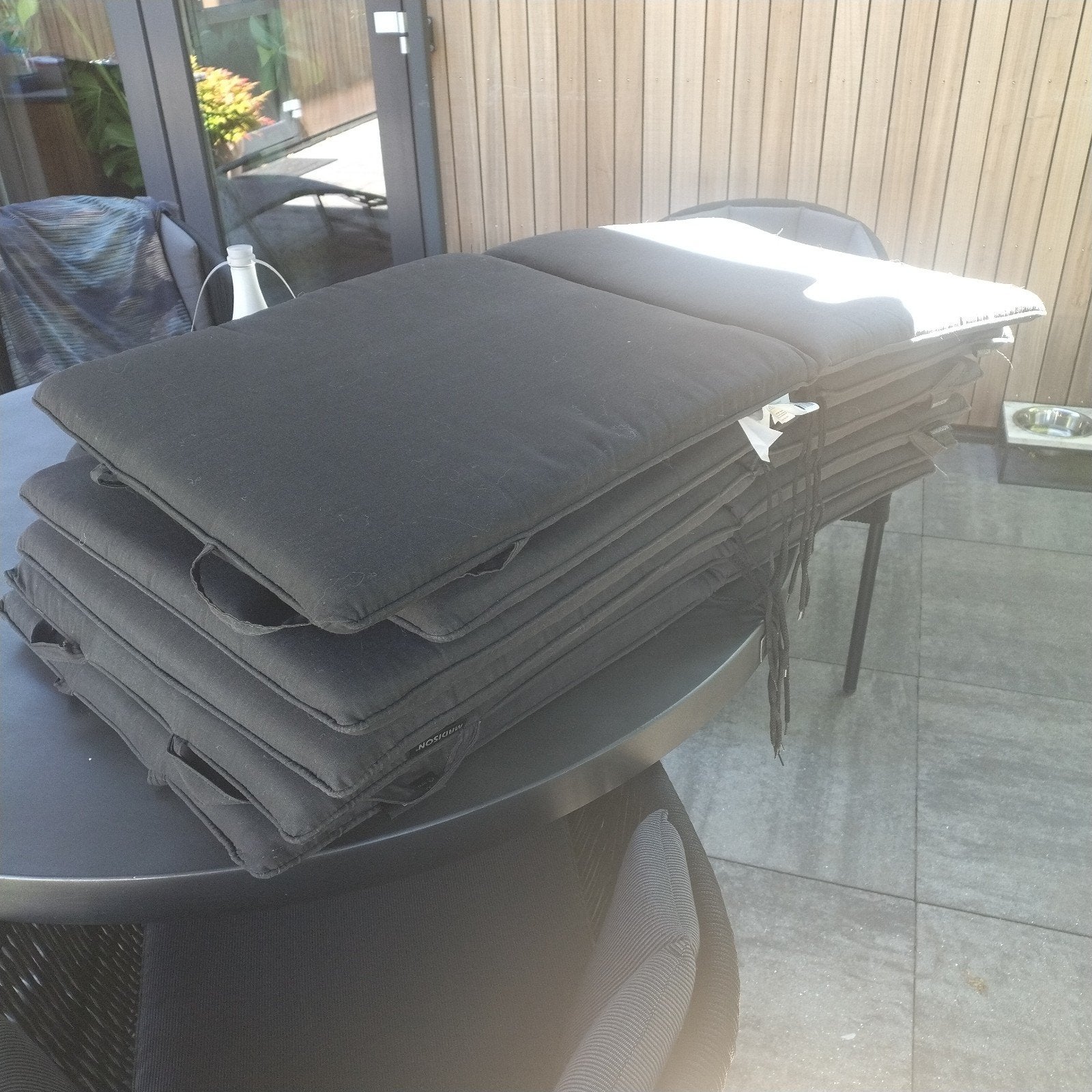 Madison Stapelstoel Kussens Basic Black (6 stuks), Ophalen, Gebruikt