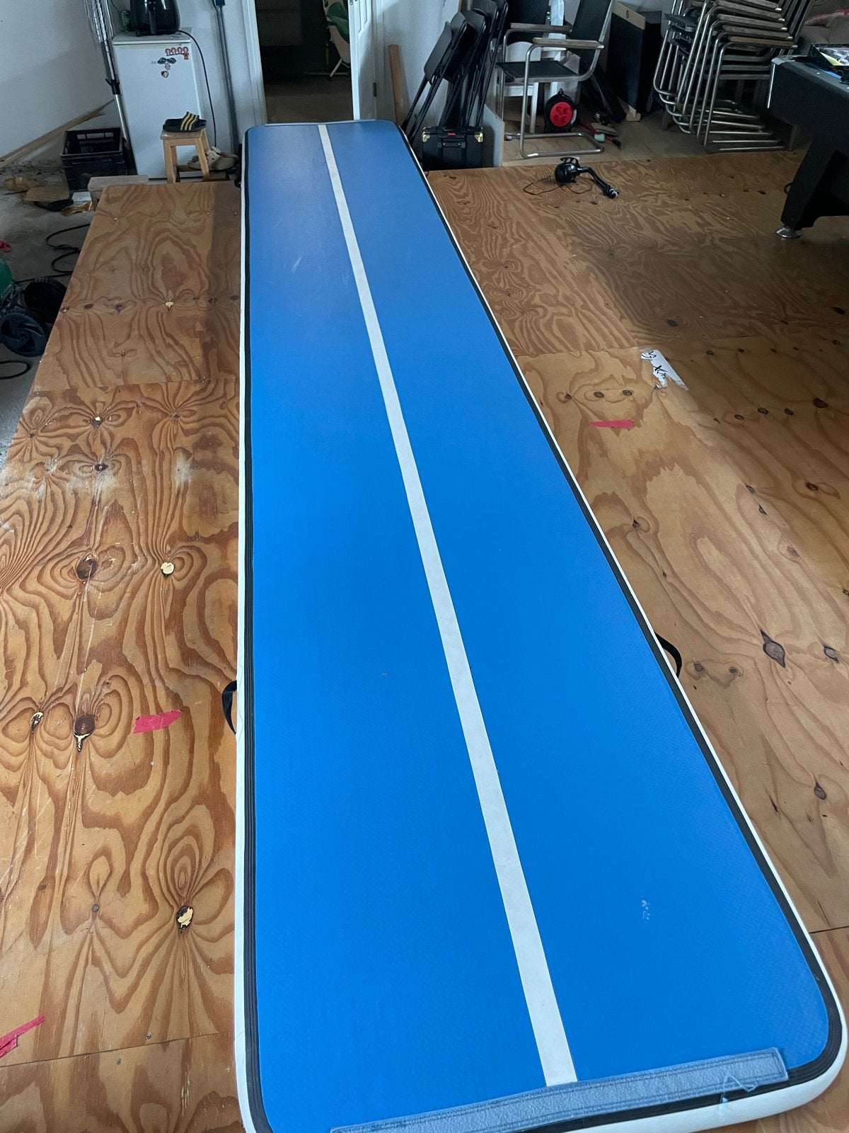 Airtrack Specialist 6 meter met pomp, Ophalen, Gebruikt, Blauw, Materiaal
