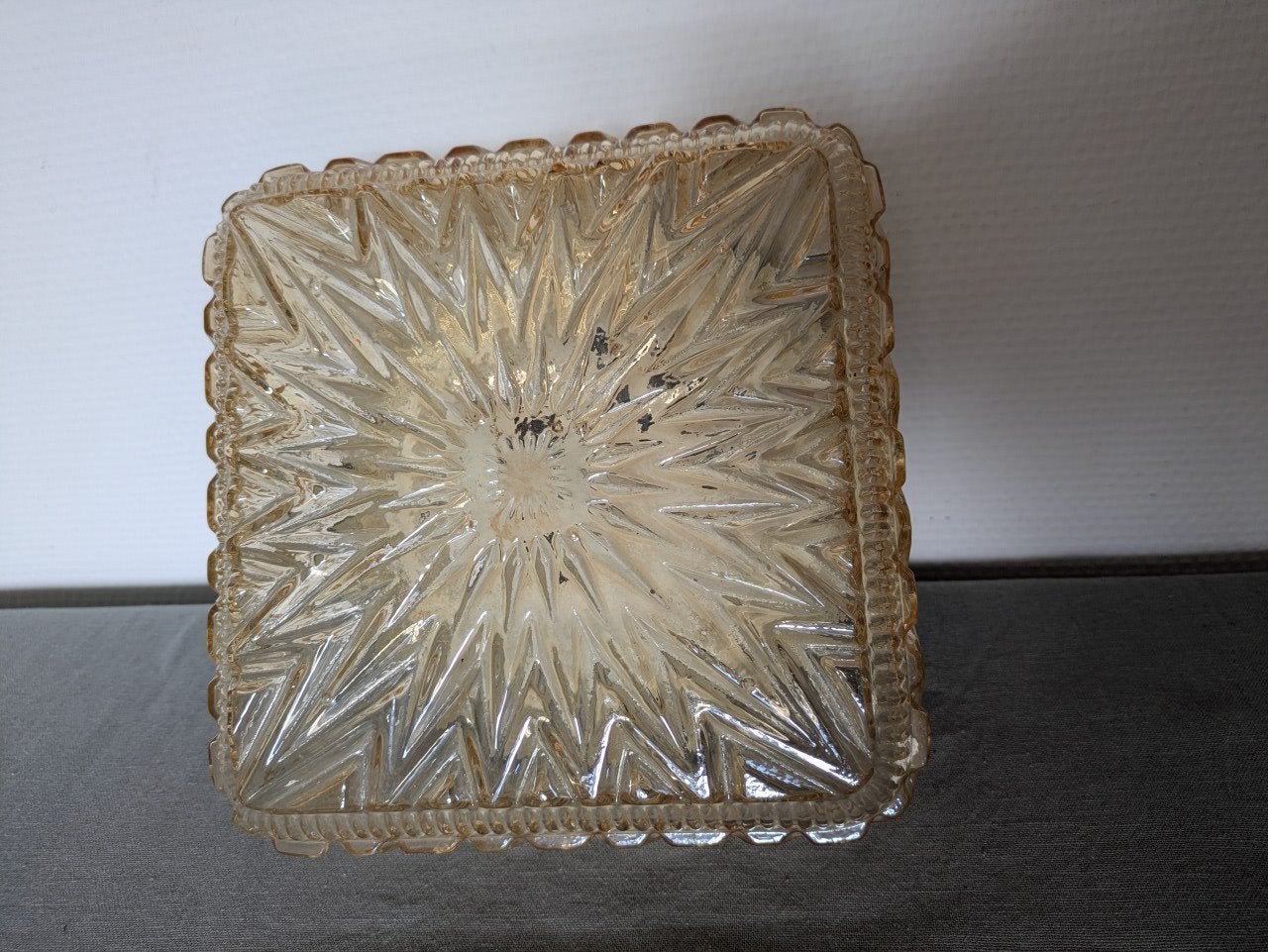 Franse Vintage plafondlamp plafonnière muurlamp olieglans, Ophalen of Verzenden