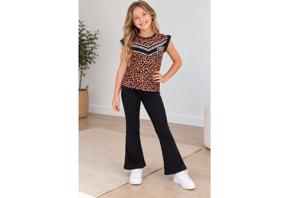 NIEUW Jill, Hema Set Flared Broek & Shirt Zwart Mt 146, 152, Meisje, Nieuw, Ophalen of Verzenden, Setje