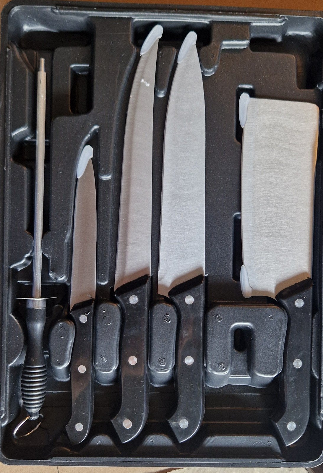 Messenset 7 delig in kunststof koffer, Ophalen, Nieuw