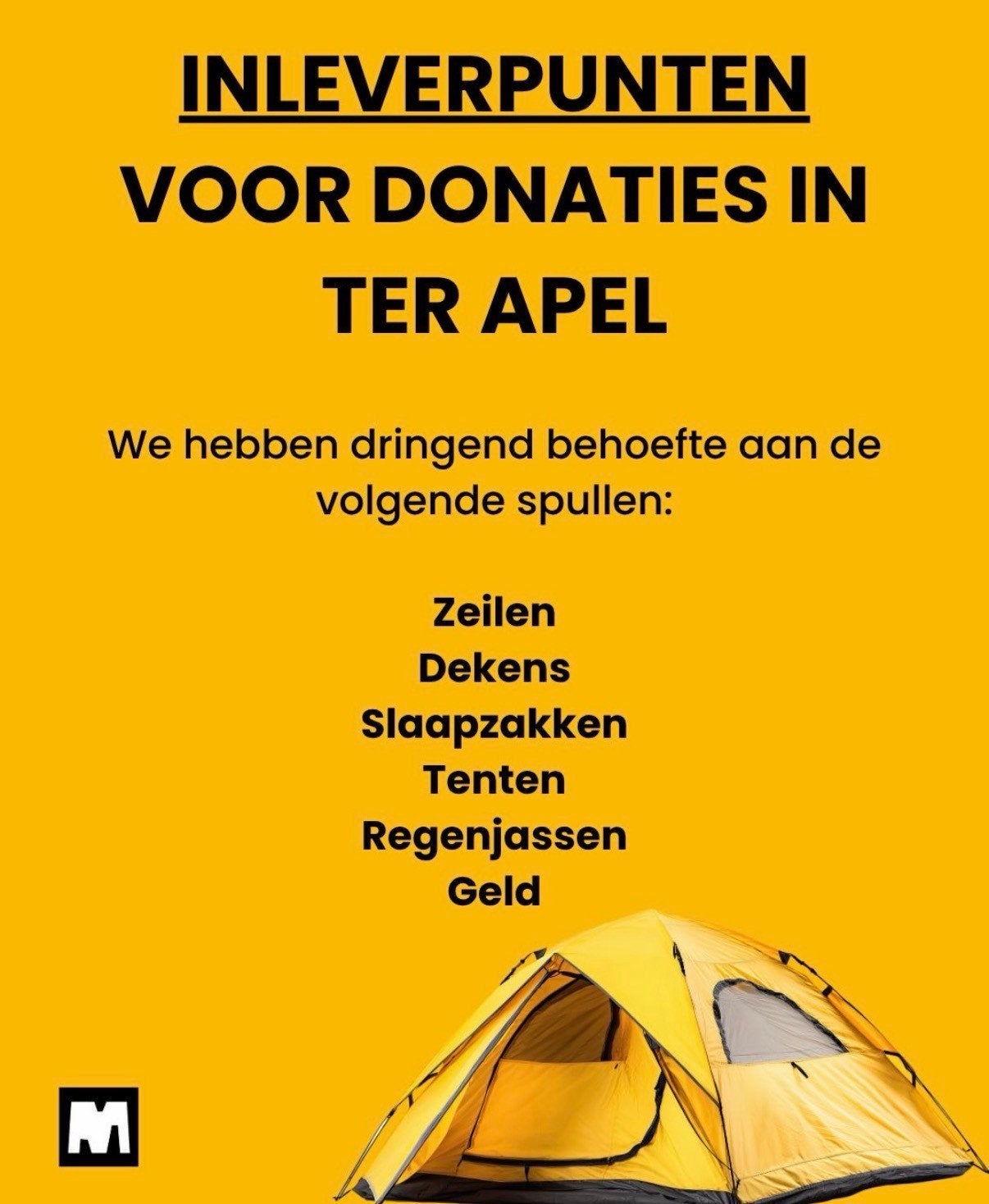 Materiaal gezocht voor de vluchtelingen in Ter Apel, Ophalen of Verzenden