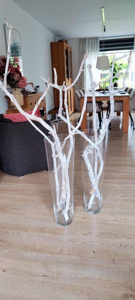 Hoge vazen (70 cm), Huis en Inrichting, Woonaccessoires | Vazen, Ophalen, Transparant, 70 cm, Glas