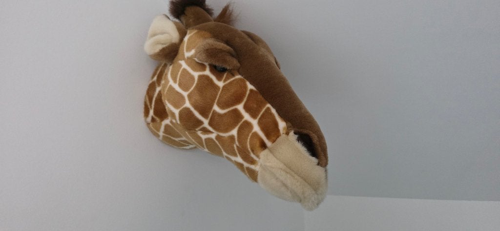 Dierenkoppen wild en soft olifant en giraffe, Gebruikt, Overige merken, Ophalen of Verzenden, Wanddecoratie