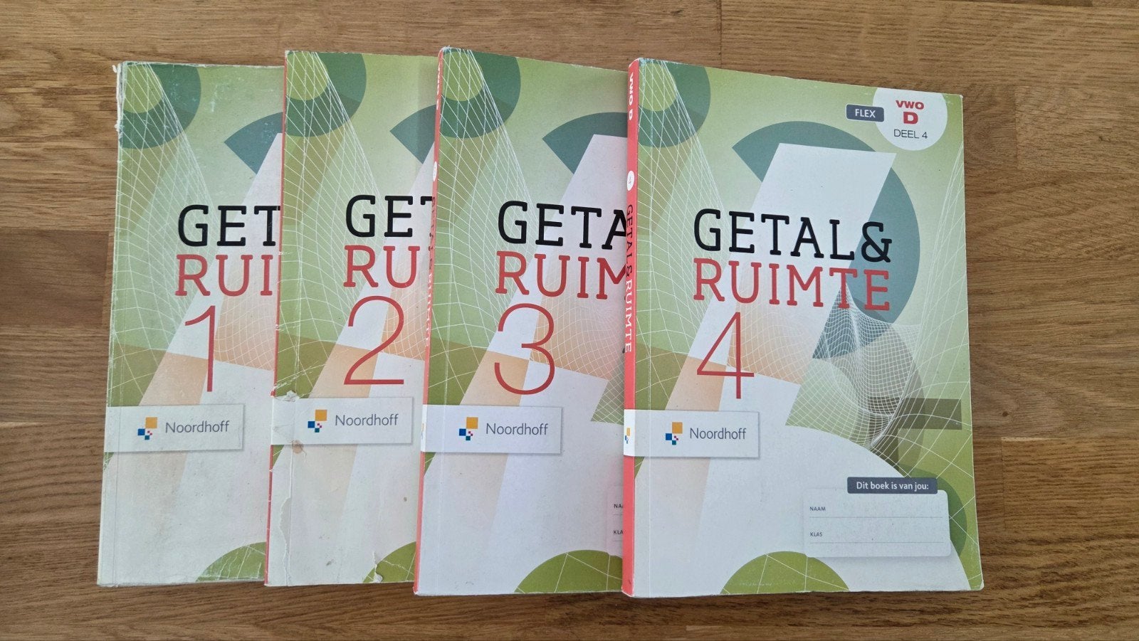 Getal & Ruimte VWO Flex Deel 1, 2, 3, 4 - Wiskunde D, Boeken, Ophalen of Verzenden, Gelezen, VWO