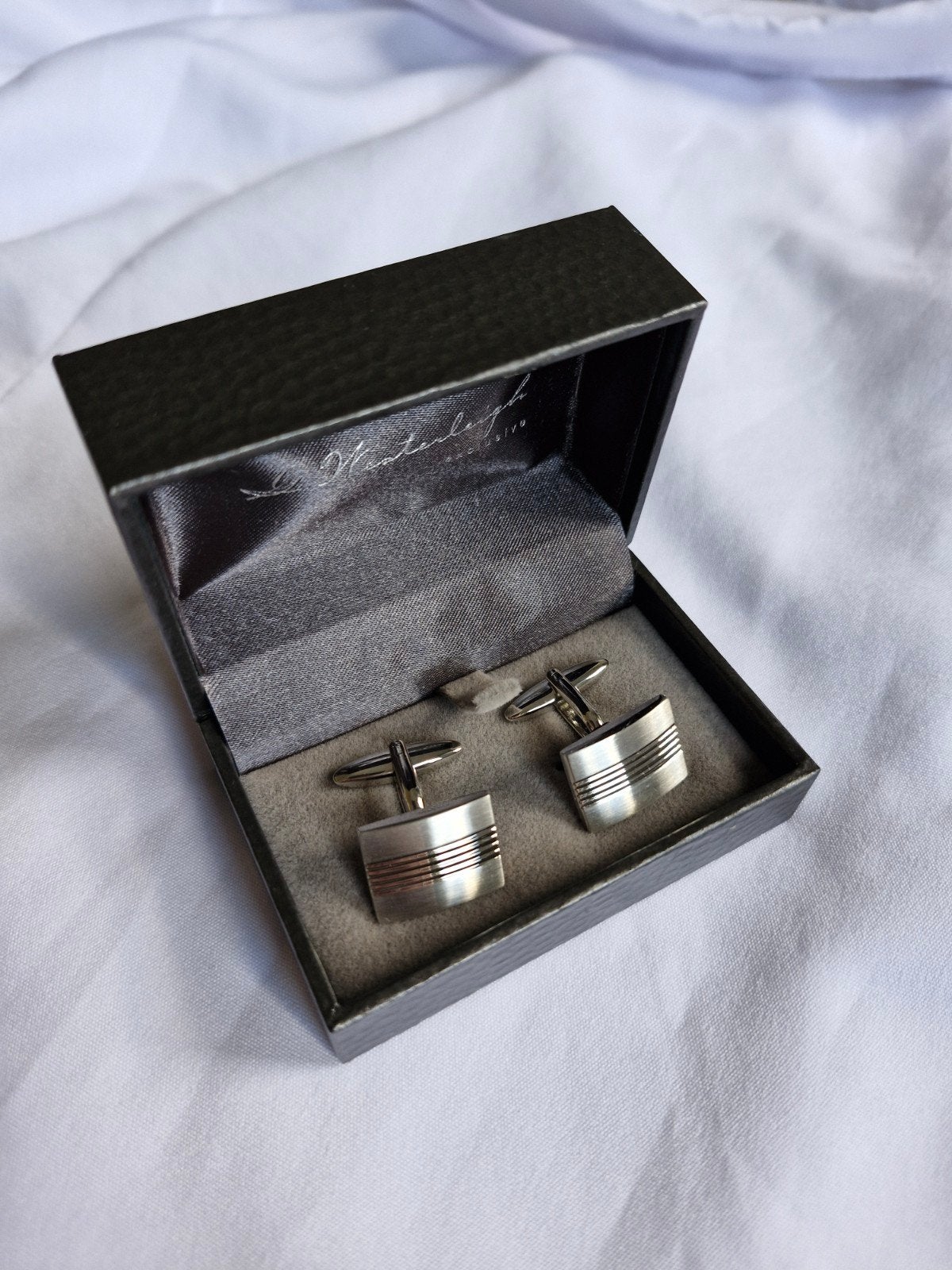 G. Westerleigh zilveren manchetknopen in luxe verpakking, Ophalen of Verzenden, Zo goed als nieuw, Zilver