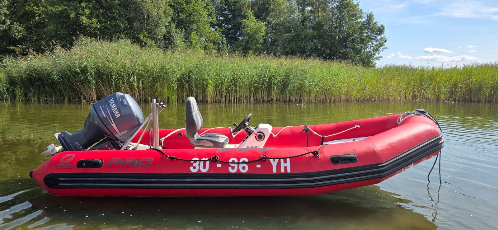 Zodiac Pro 420 met Yamaha 4-cilinder 4-takt motor, Watersport en Boten, Rubberboten, 60 pk, Gebruikt, 4 m, Yamaha