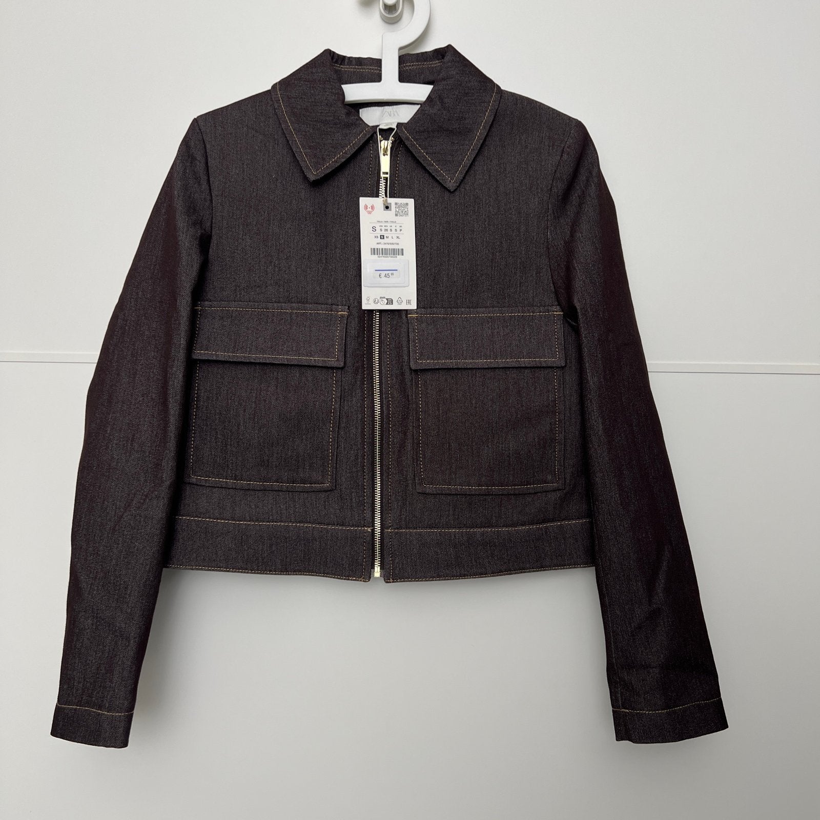 Zara spijkerjasje met zakken, Ophalen of Verzenden, Nieuw, Maat 36 (S), Blauw