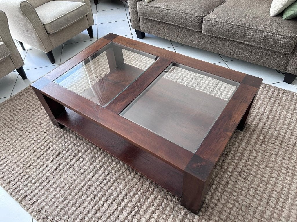 Salontafel teak, Ophalen, Gebruikt, 100 tot 150 cm, Teakhout