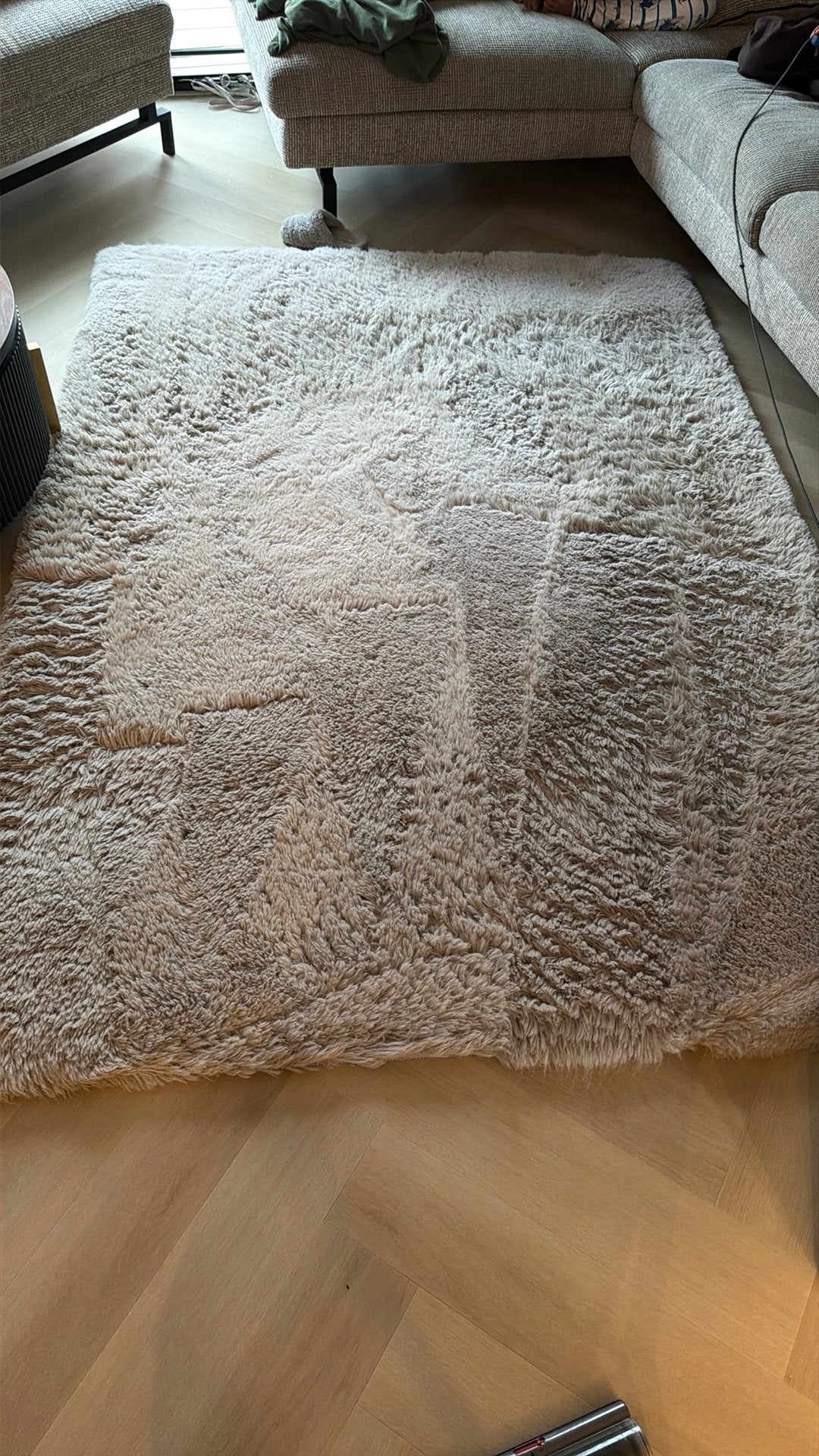Hoogpolig vloerkleed Urban Taupe/Grijs/Ivoorwit 160x230cm, Ophalen, Gebruikt, 150 tot 200 cm, 200 cm of meer