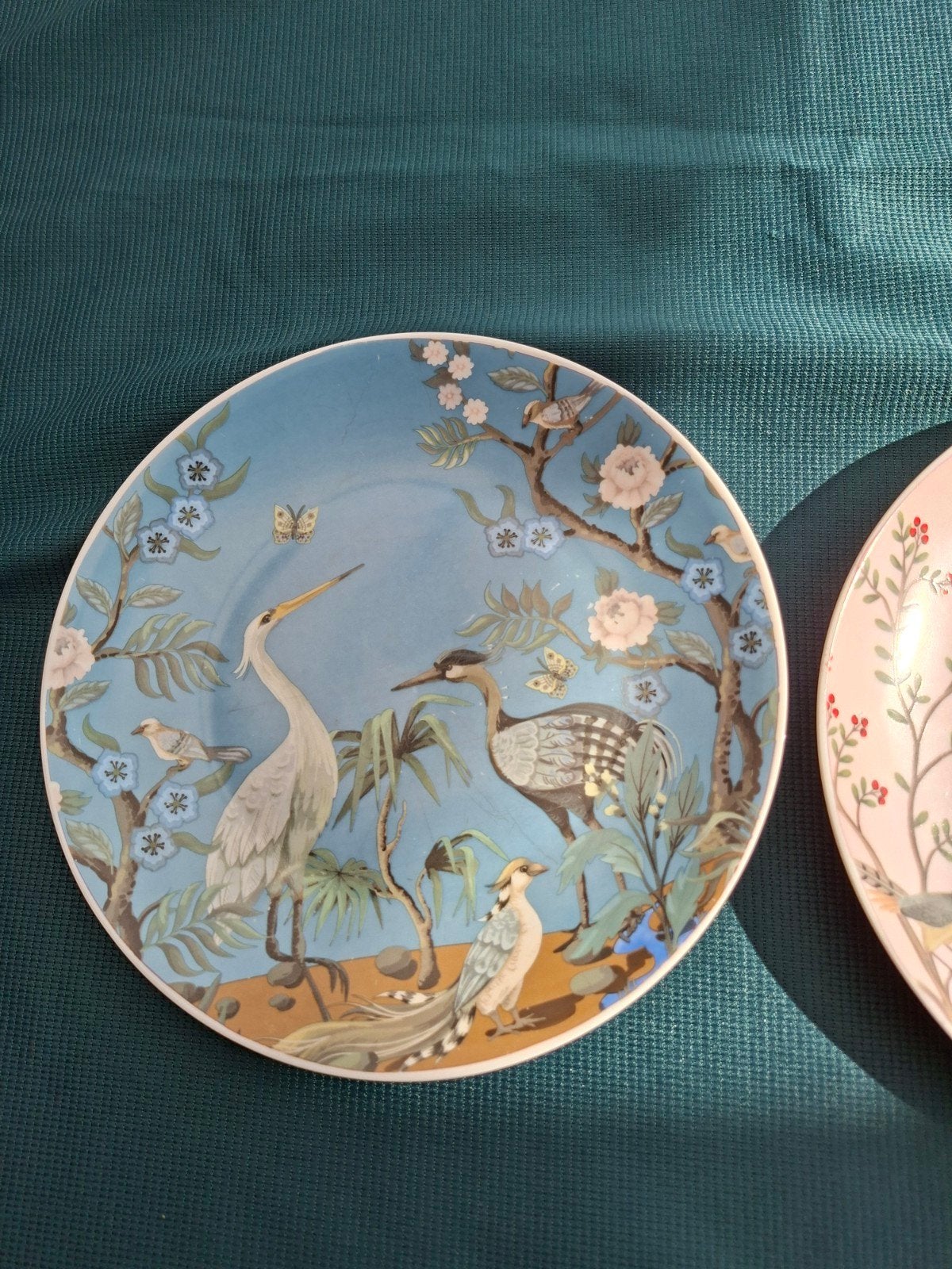 Set van 2 decoratieve borden met vogelmotieven - Siaki, Overige merken, Keramiek, Ophalen of Verzenden, Zo goed als nieuw