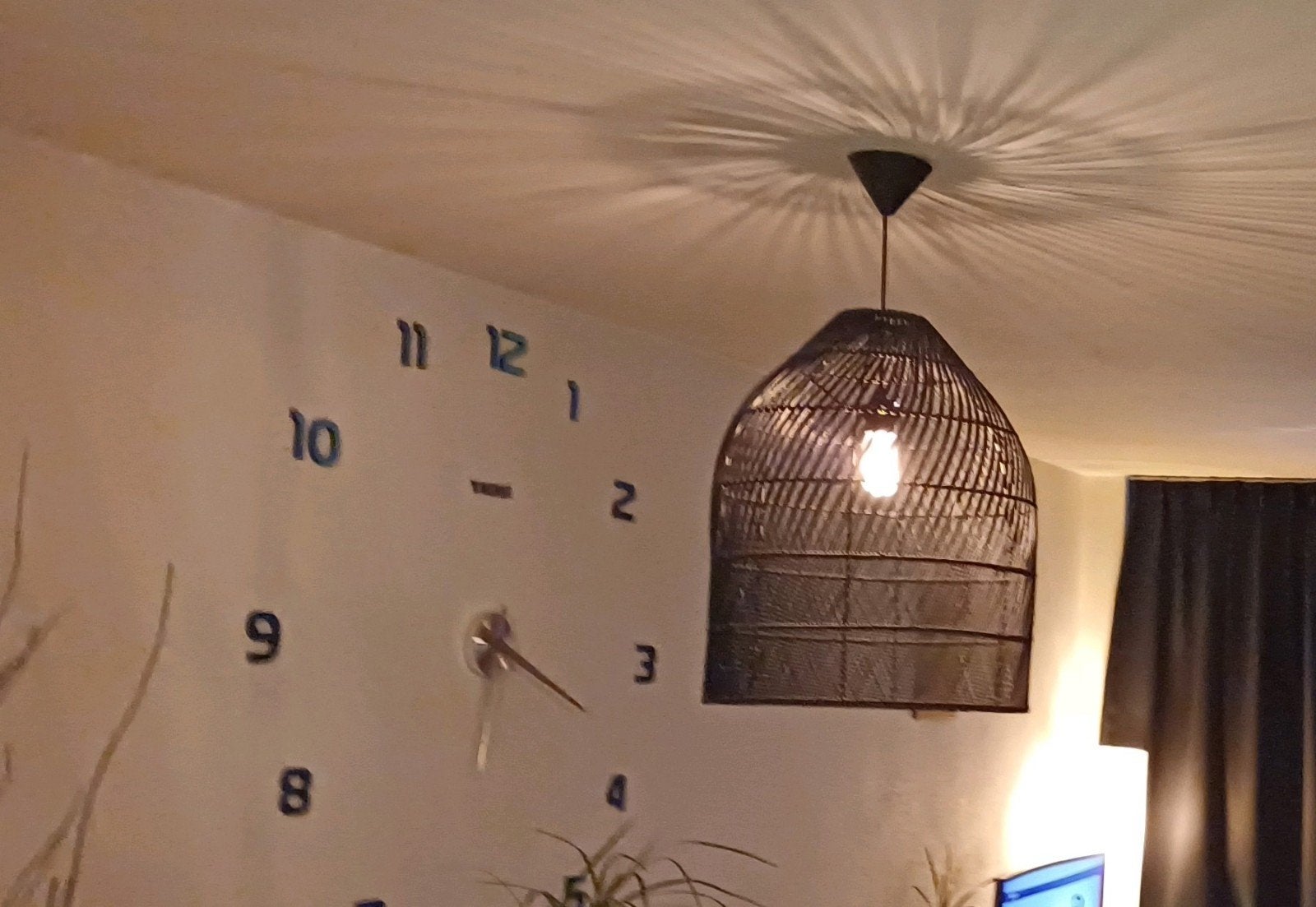 Maya rotan lamp wel ophalen aub, Ophalen of Verzenden, Hout, E27 (groot)