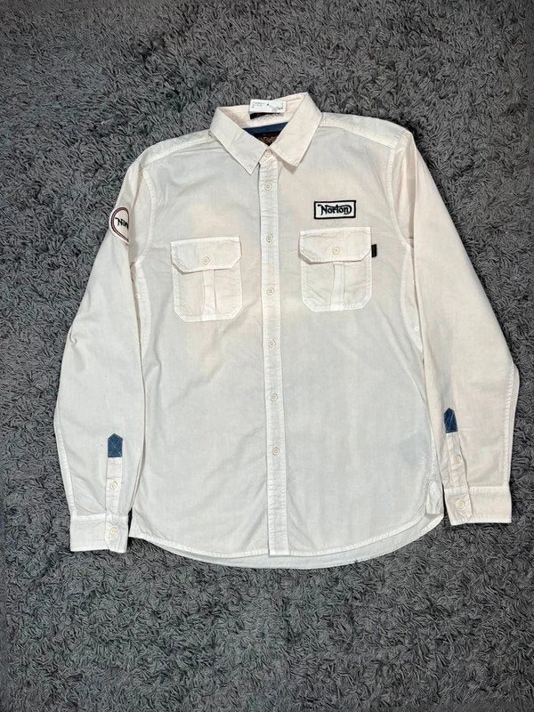 Vintage-Style beige Biker Shirt • Brand new Never Worn, Ophalen of Verzenden, Nieuw, Beige, Vintage Dressing