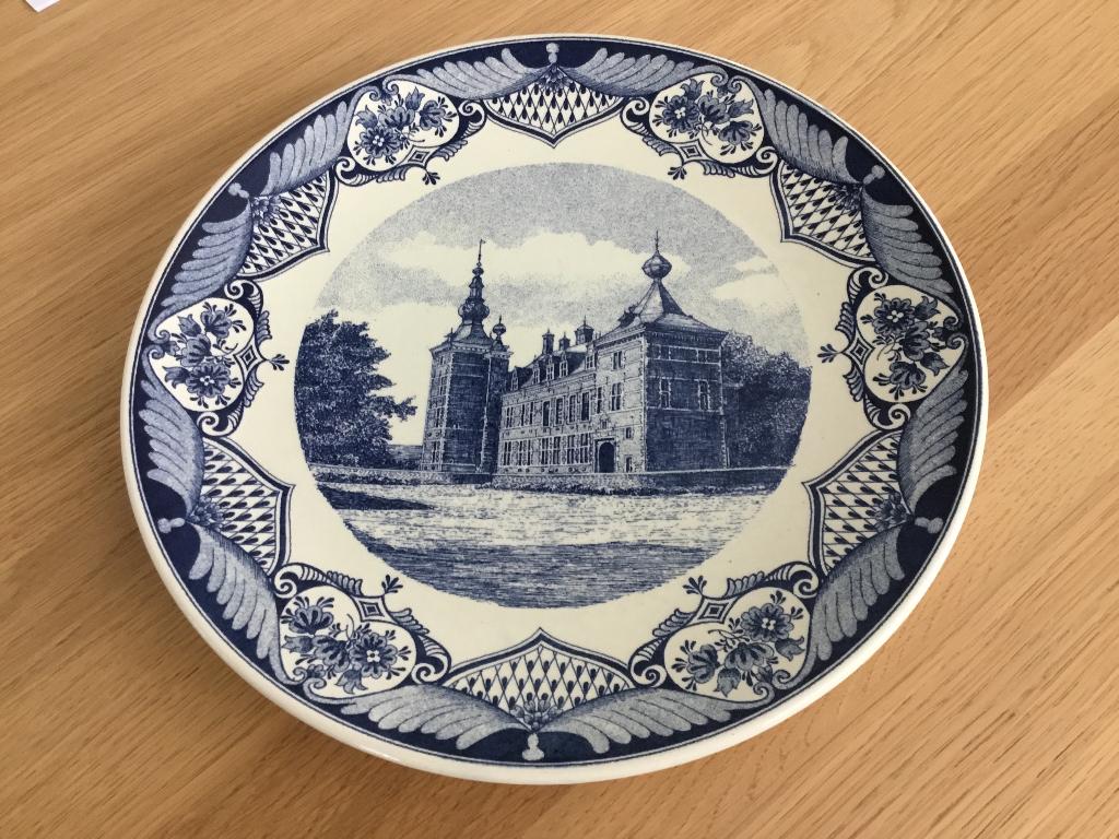 Delfstblauw wandbord Kasteel Eijsden, Huis en Inrichting, Woonaccessoires | Wanddecoraties, Vintage, Steen/keramiek, Ophalen of Verzenden