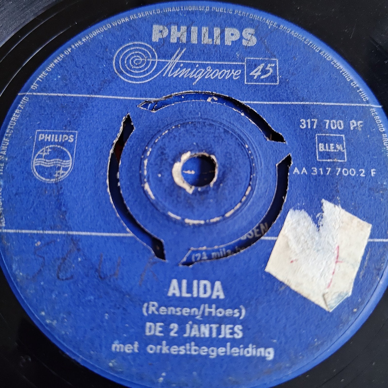 De 2 Jantjes - Alida(Philips Minigroove 45), Gebruikt, 7 inch, Ophalen of Verzenden, EP
