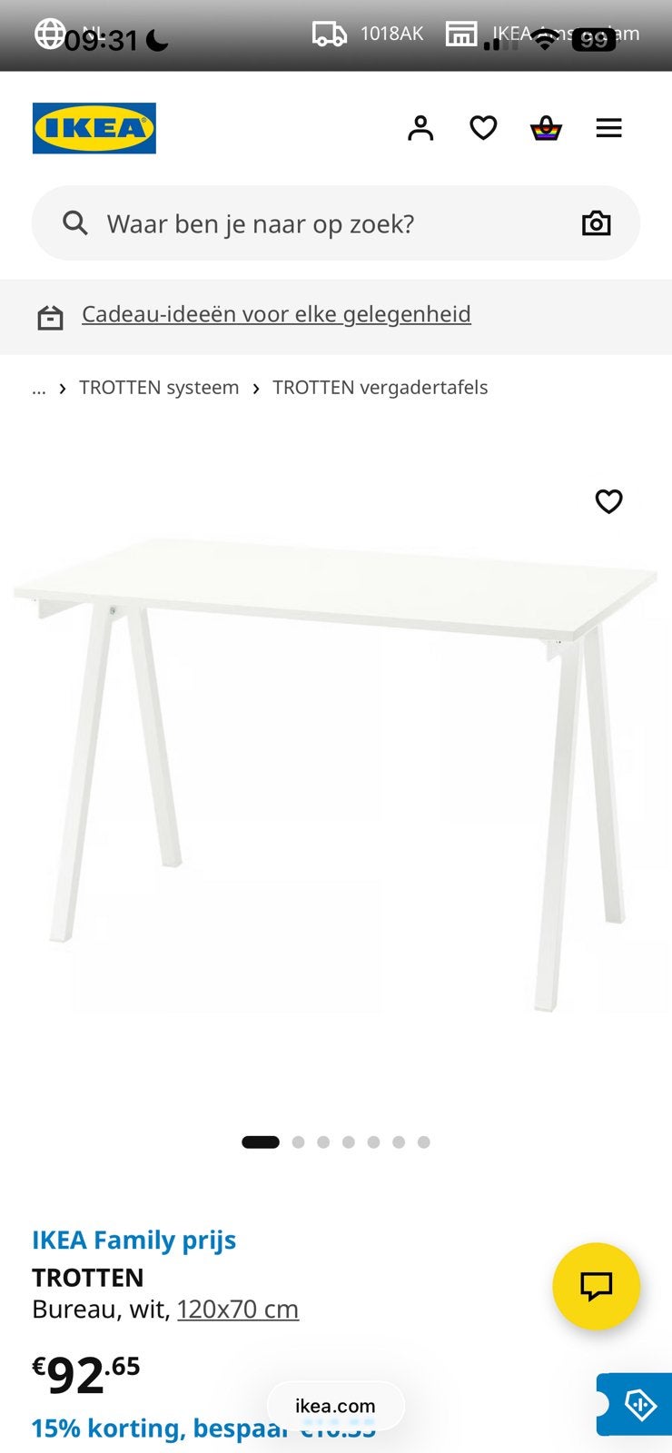 Ikea Trotten bureau, Ophalen, Zo goed als nieuw