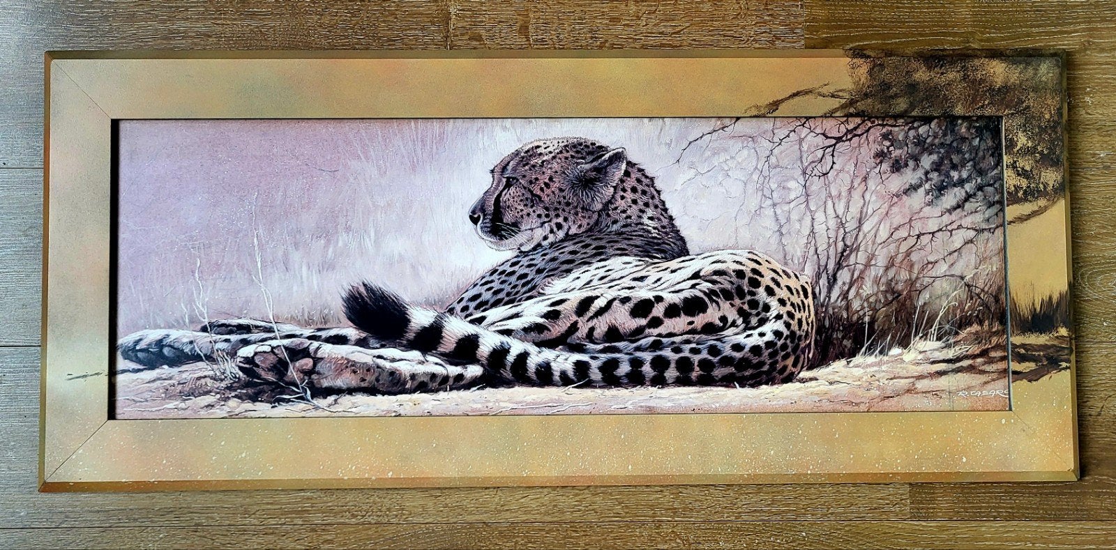 Schilderij luipaard, kunstdruk Renato Casaro, Ophalen