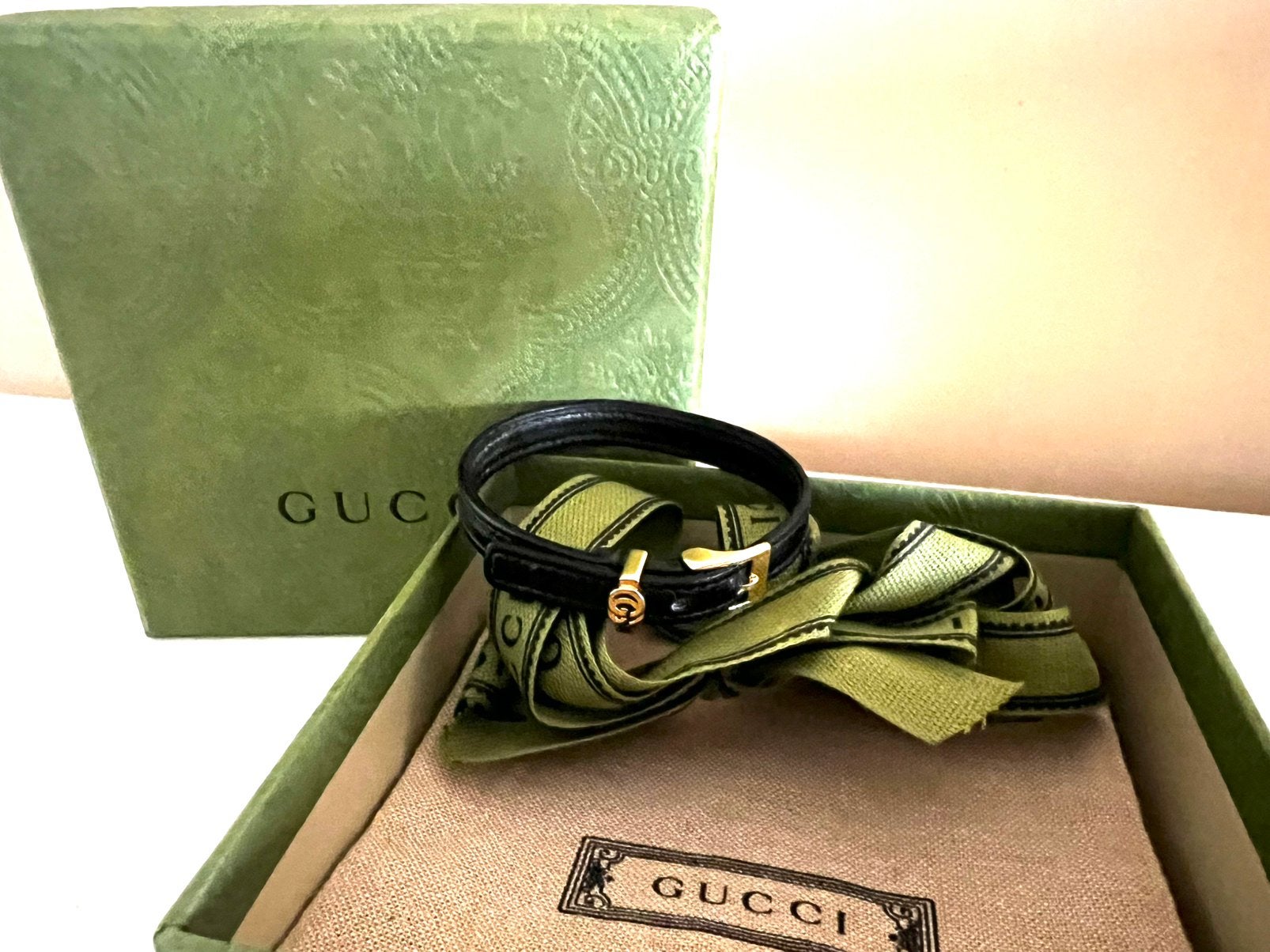 Gucci leren armbandje, Ophalen of Verzenden, Zo goed als nieuw, Goud